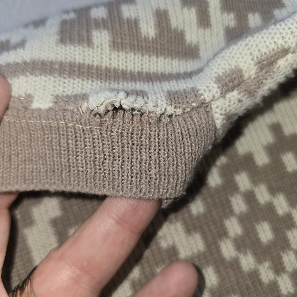 IFI Knits Vintage 80s Sweater M Geometric Nordic Fair Isle Earth Tone Knitwear - Picture 7 of 11